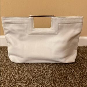 Banana Republic White Tote Bag with Cutout Handle